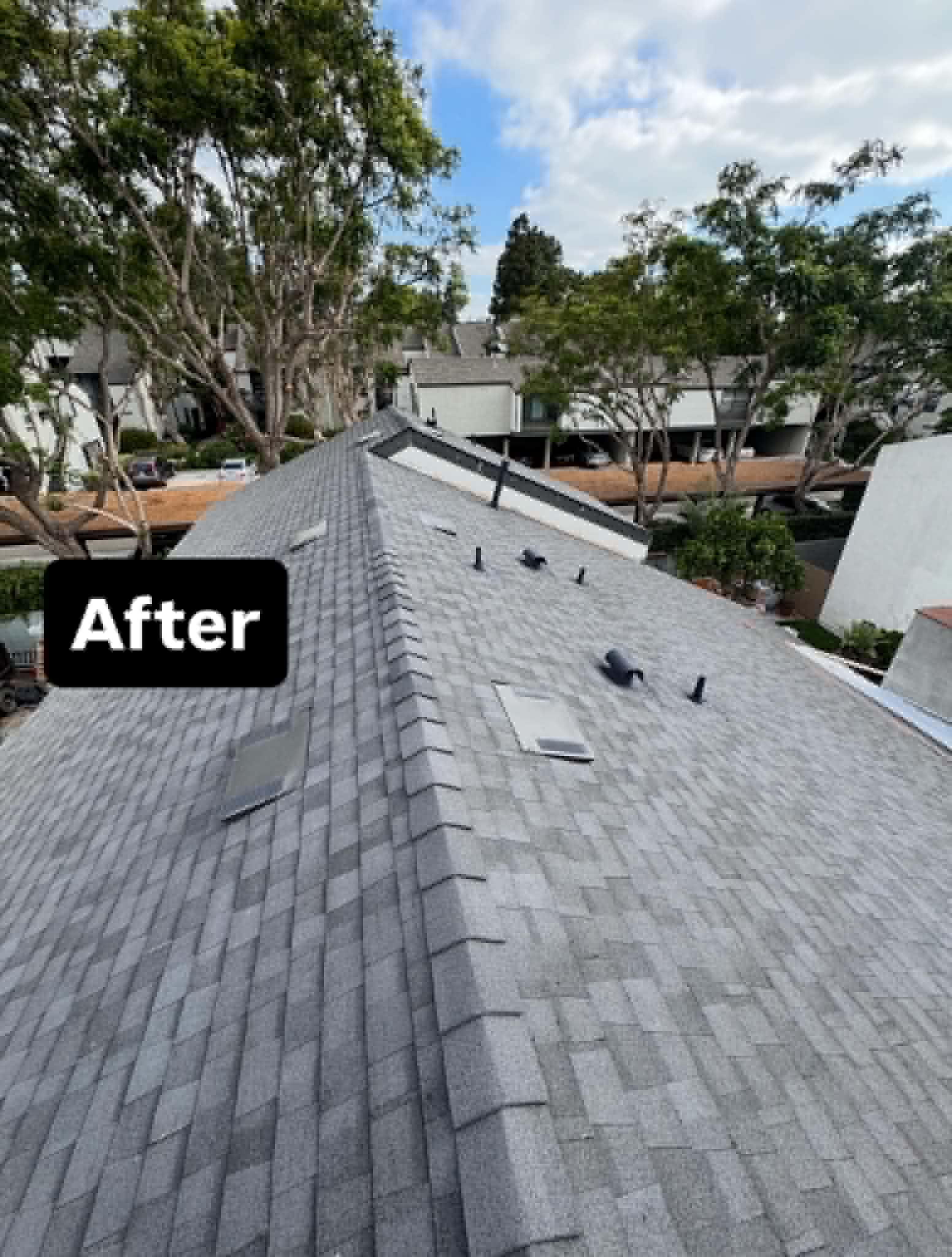 Roof after restoration — completed roofing replacement by Better Days Construction